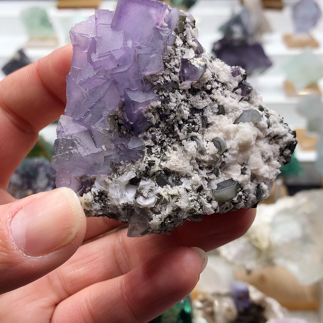 石材瑶岗仙水晶方解共生