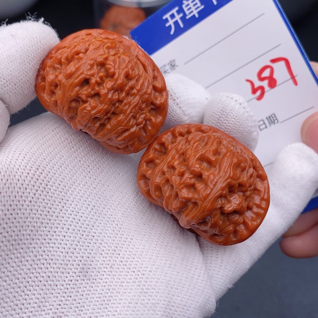 文玩核桃把件40球白387