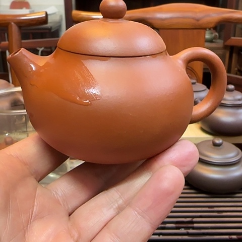 吴***声茶壶紫砂黄龙山原矿大红泥