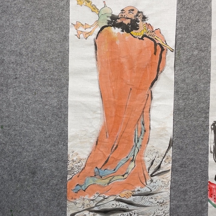 竖款大鱼书画艺术作品