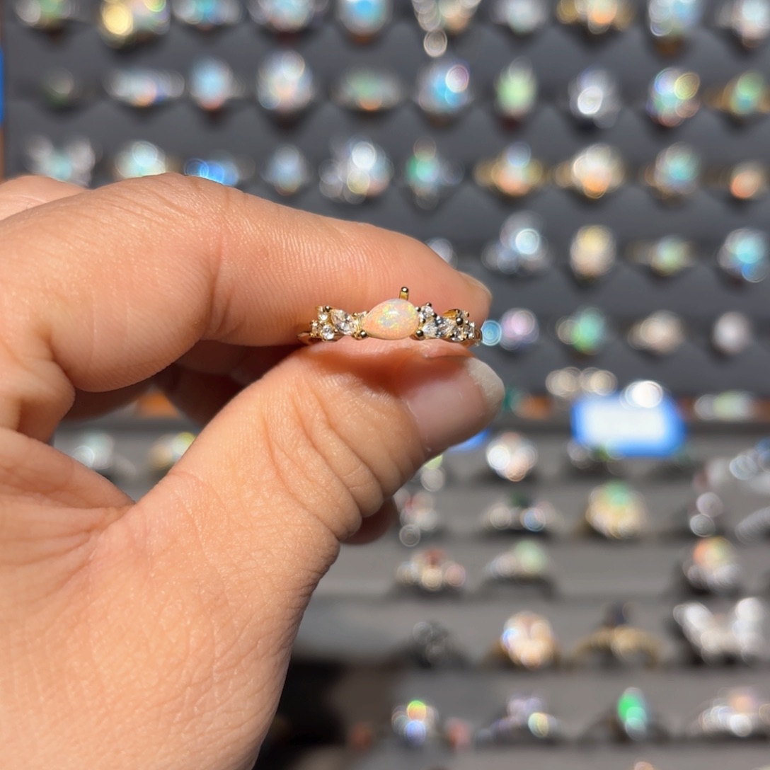 欧泊戒指银S925镶嵌戒指