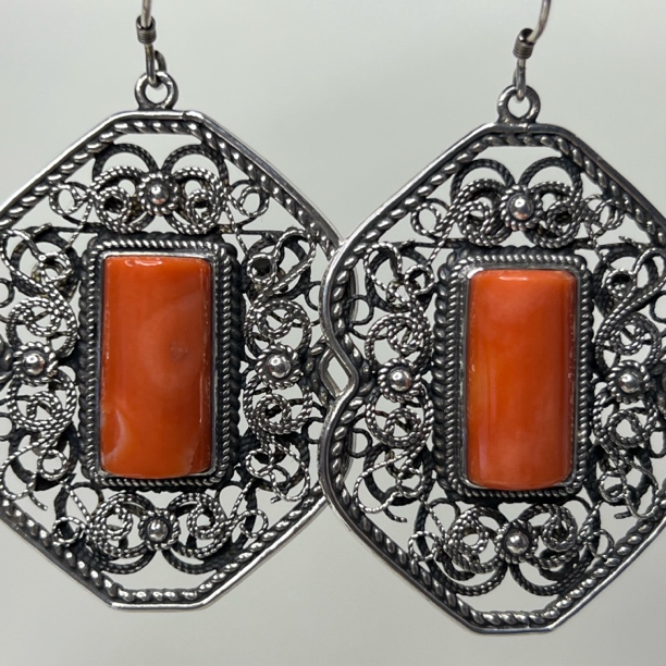 足银耳饰 纯银旭日耳环耳坠耳饰蒙古民族风纯手工本年礼物2650