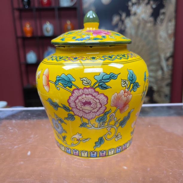 紫藤花大号将军茶叶罐@@296