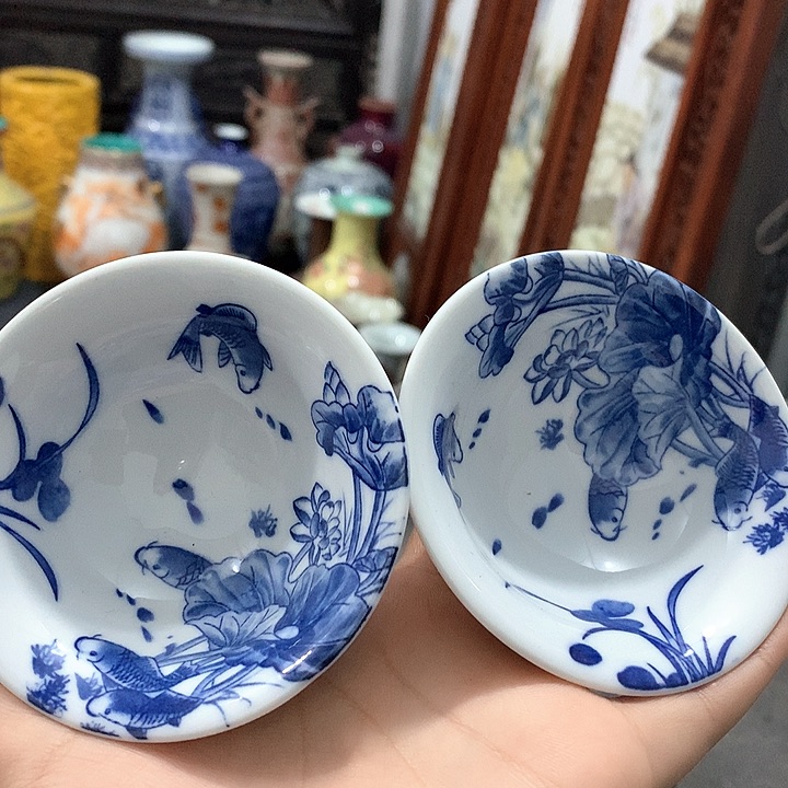摆件陶青花陶瓷摆件