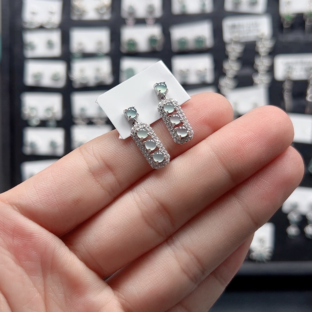 翡翠手链银S925镶嵌天然翡翠