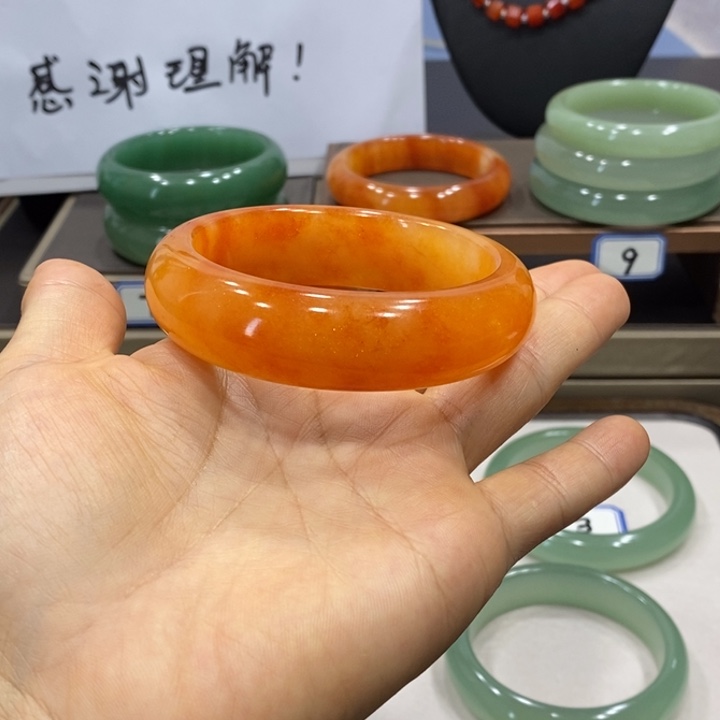 时***好石英质玉银S925镶嵌手镯