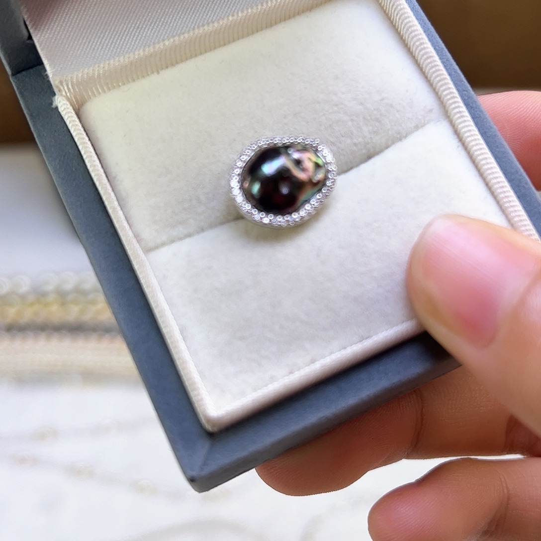 海水珍珠银S925镶嵌颈饰