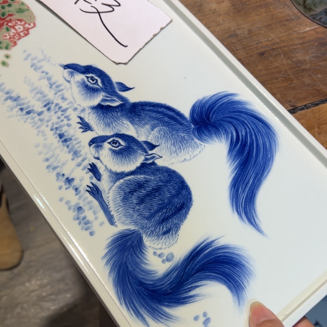 杯原矿青花釉里红瓷器