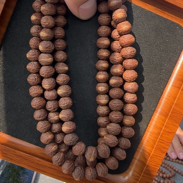 莲花菩提吊坠酸枣核原生态108