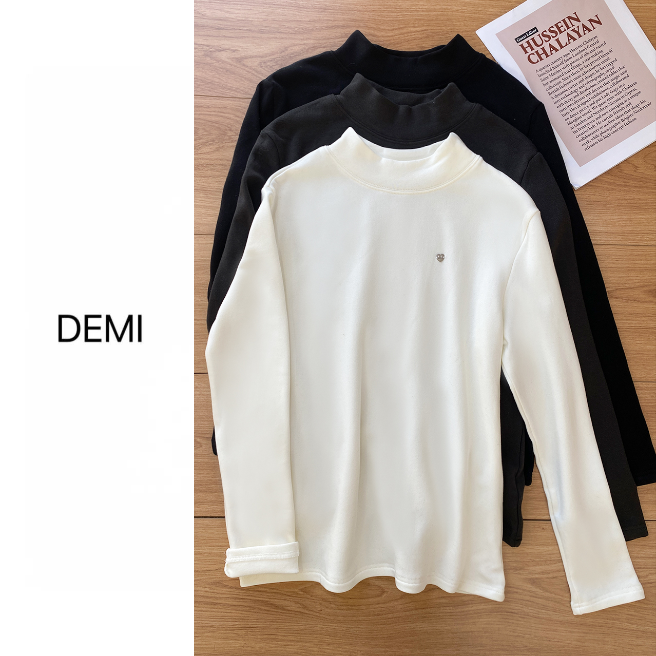 MISS RUILI 定制 秋冬圆领长袖刺绣T恤女宽松显瘦百搭上衣F1385