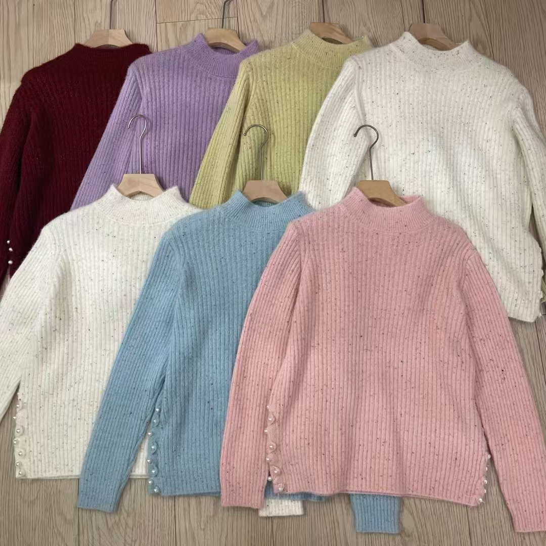 301-350  贴字   毛衣女  秋冬加厚针织衫套头圆领纯色百搭时尚