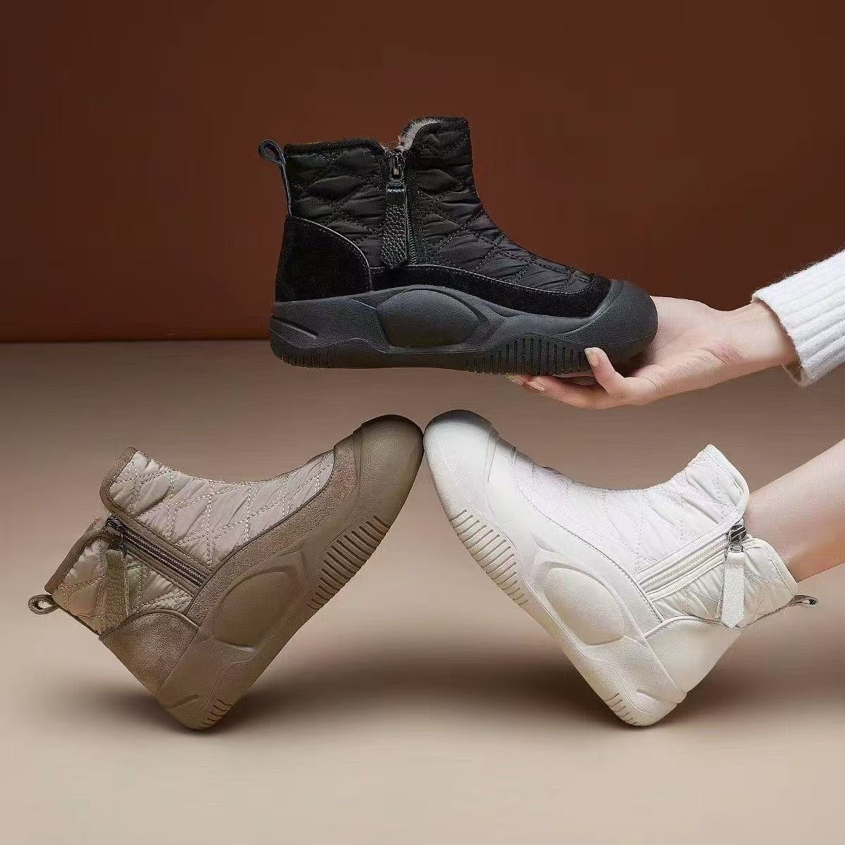 T冬季加绒加厚雪地靴舒适百搭防滑耐磨时尚女士休闲棉鞋