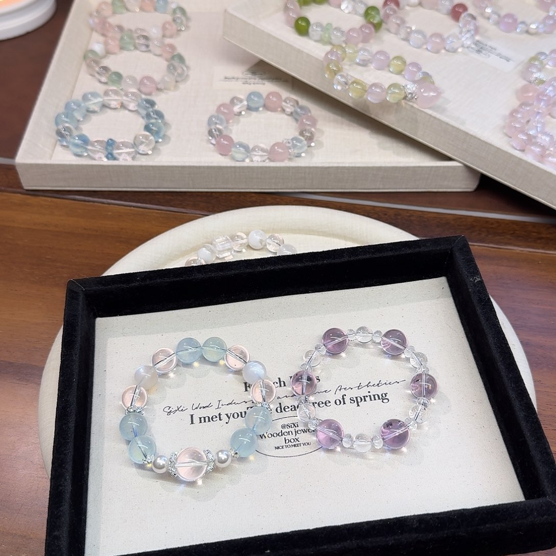 b***o未镶嵌手链水晶拍2单是总价 海蓝宝+紫水