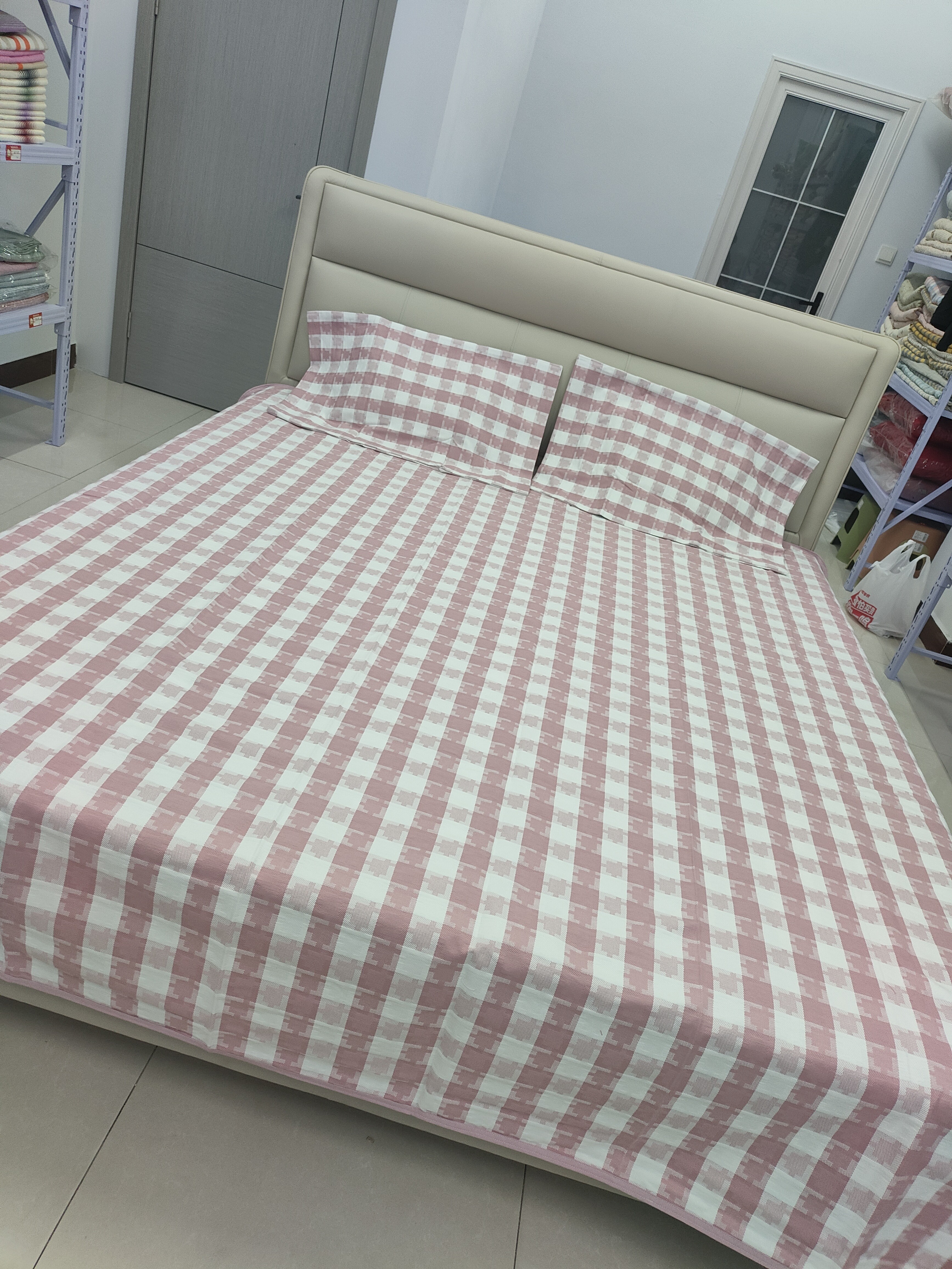 纯棉粗布提花三件套