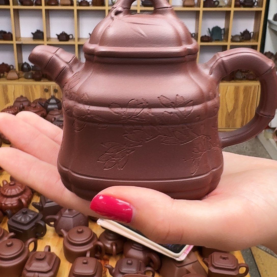 茶壶紫砂紫砂壶四方竹鼎230cc
