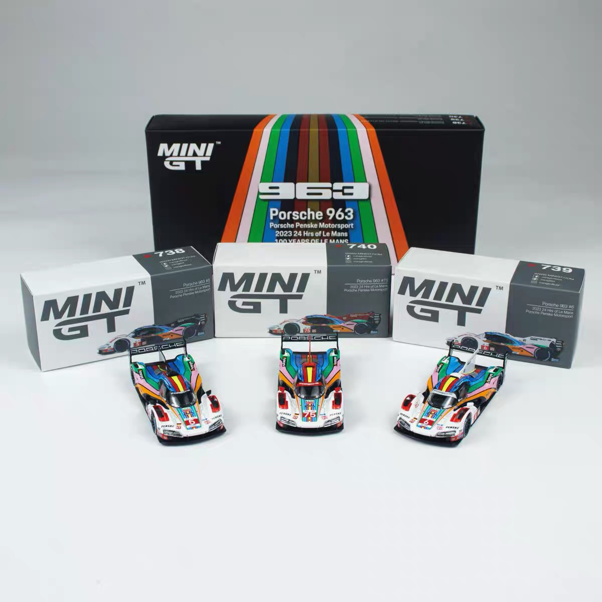 minigt勒芒赛事保时捷三车套 合金汽车模型1:64