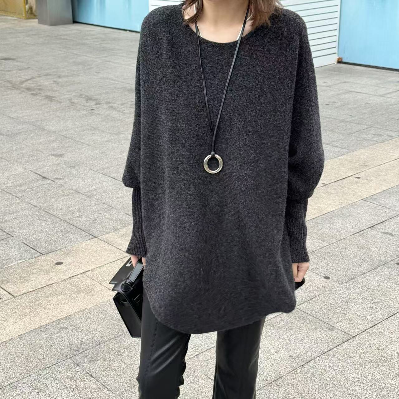 【瑶瑶】秋季上新百搭新款长款针织衫YY12174