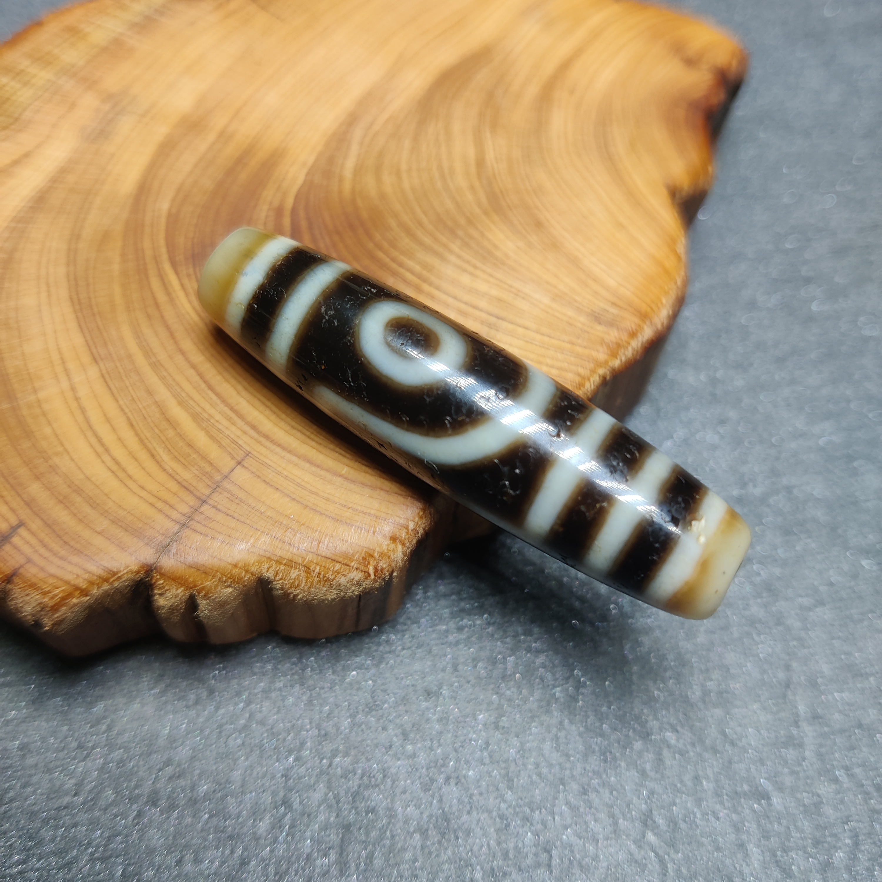 台珠高品手工如意二眼46*11.8玛瑙珠同品包浆感性价比高百搭