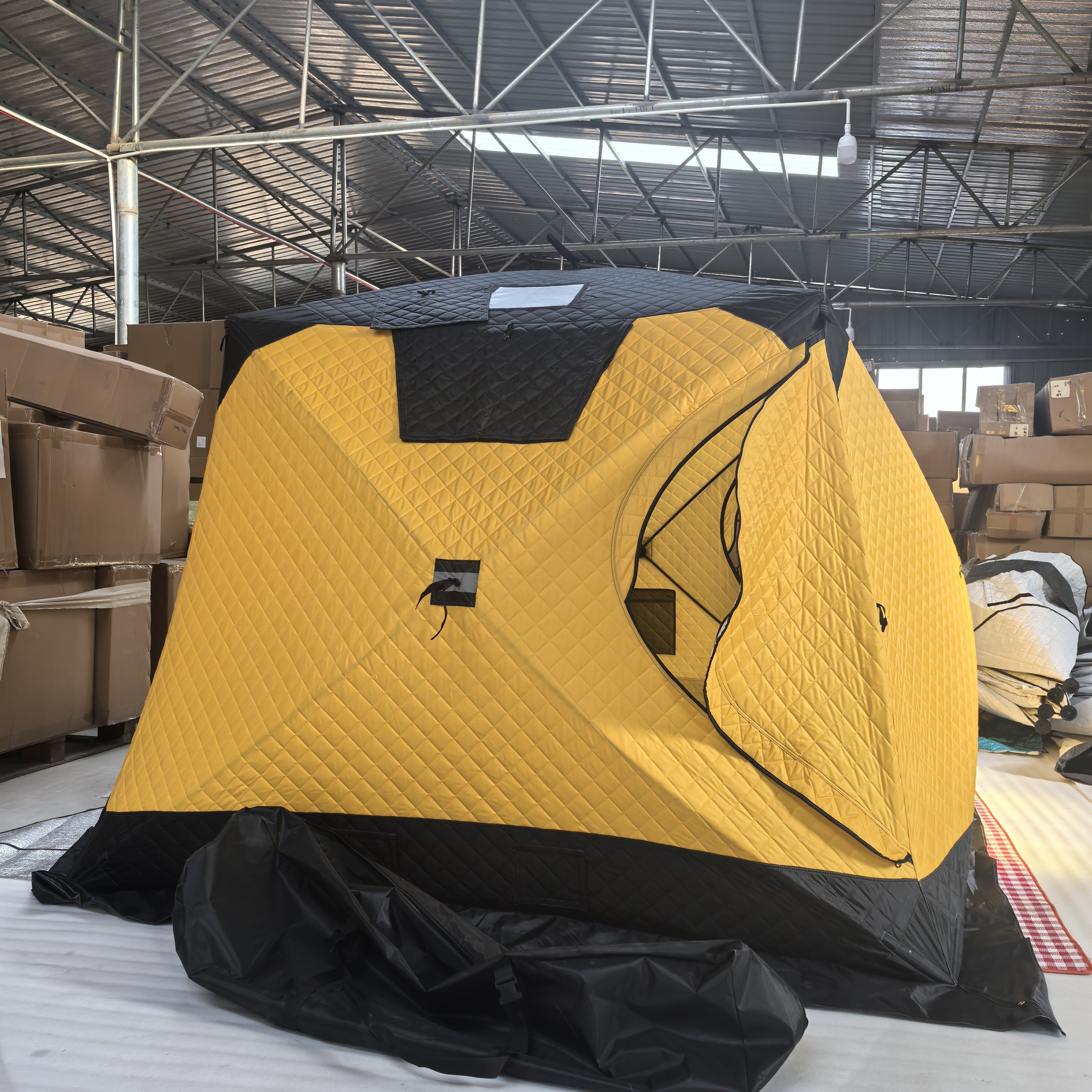 黄色 内部尺寸:197×197×175  冰钓帐篷 冬季钓鱼带底布