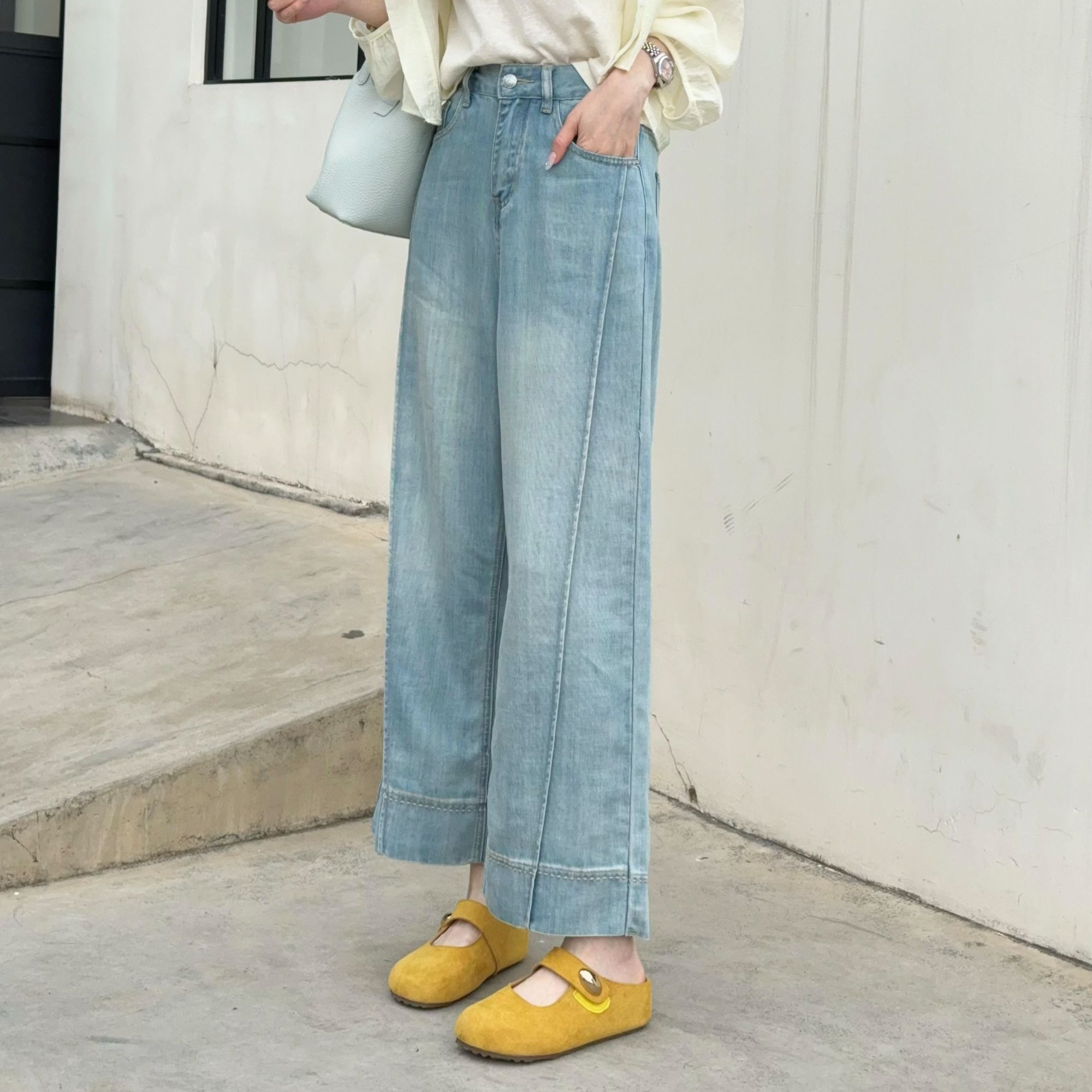 【牛仔裤】马克华菲女装亲肤欧若风感透气直筒裤F52022A518 lb