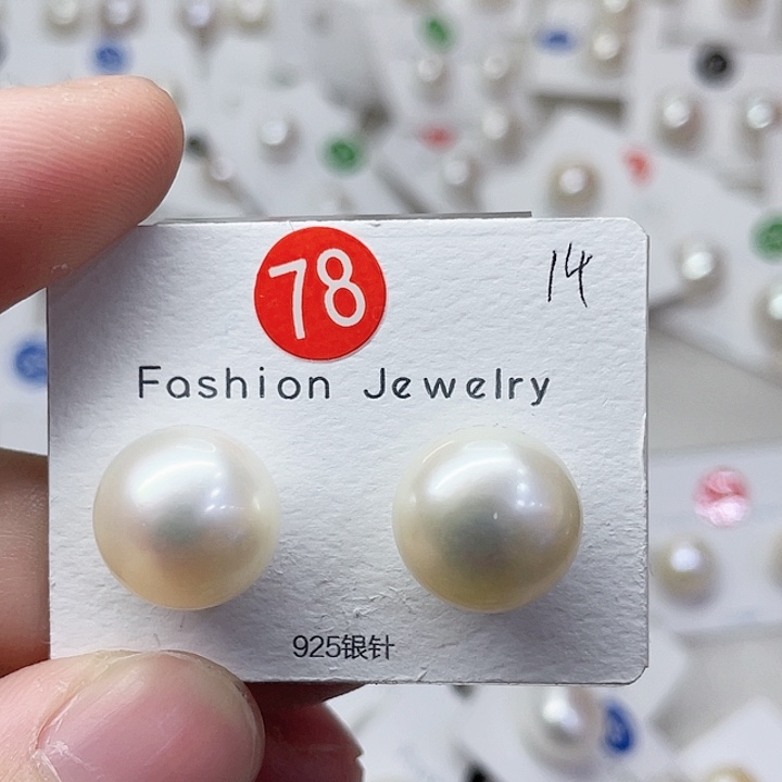 淡水珍珠耳饰银S925镶嵌