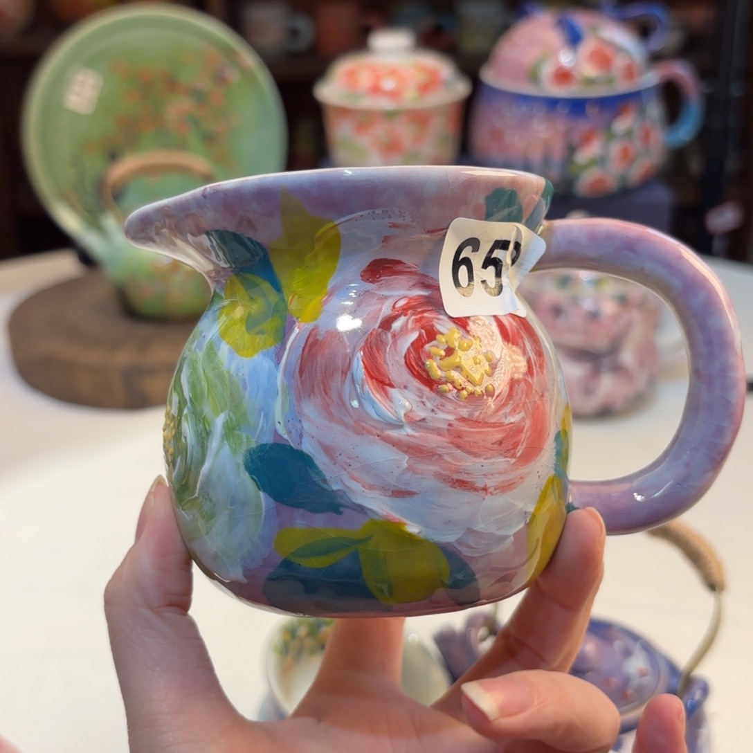 景德镇手绘高温釉下彩陶瓷茶具