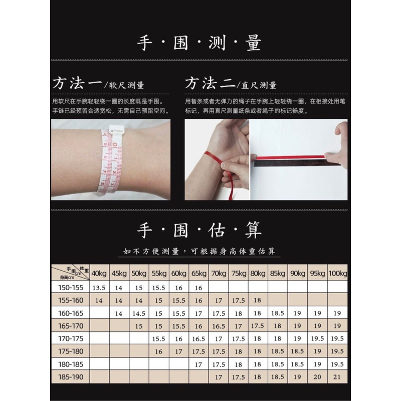 手串手围预测方法详情