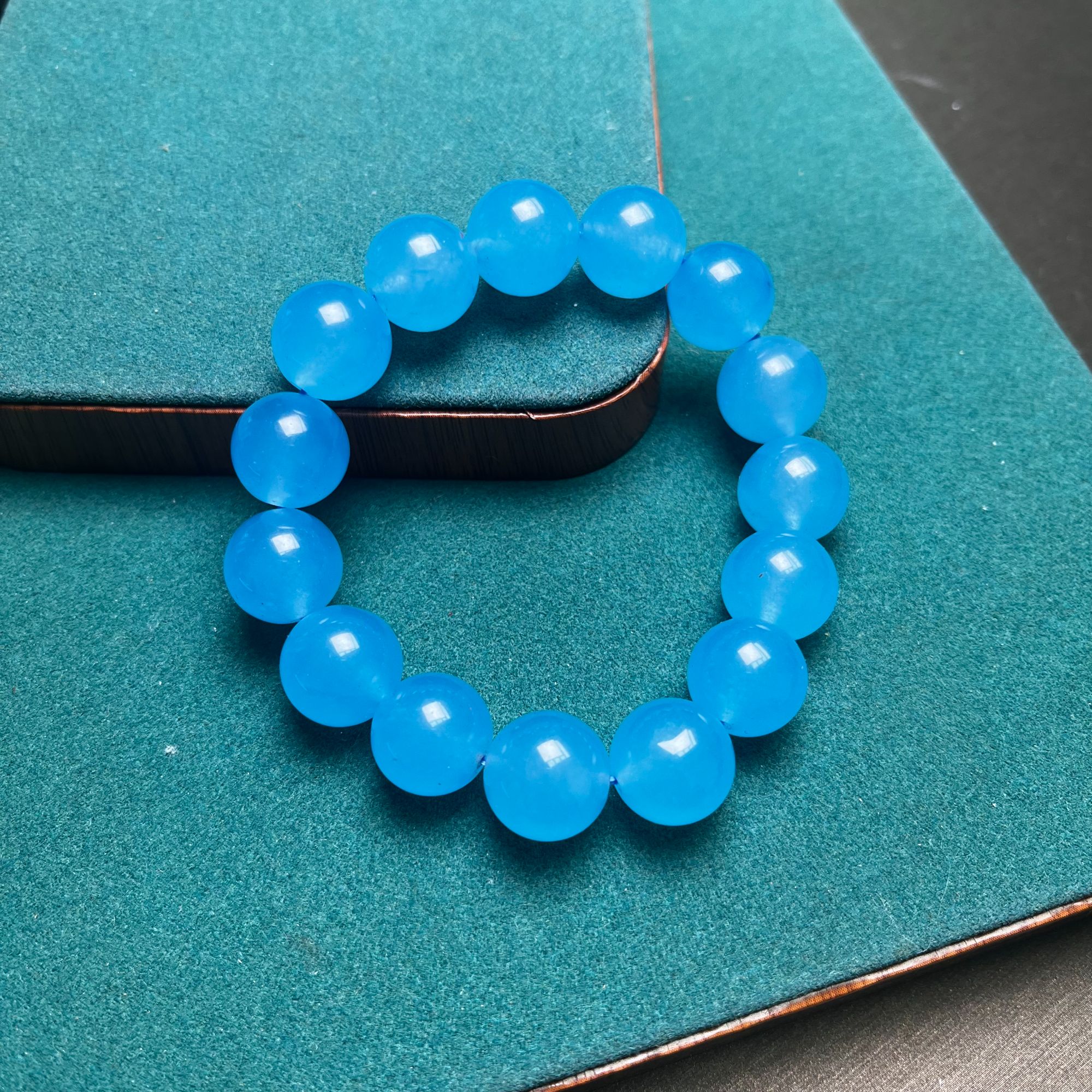 非金属树脂手链 蓝水素圈手串A1581