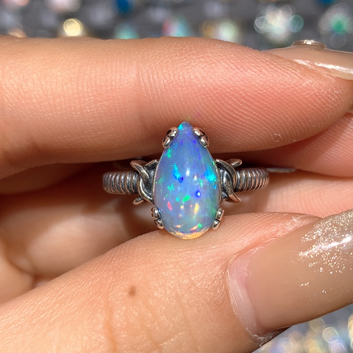 欧泊戒指h银S925镶嵌福利