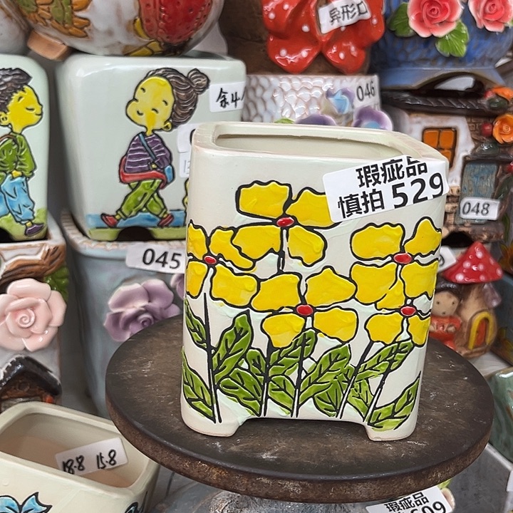 紫砂花盆粗陶材质多肉花盆529