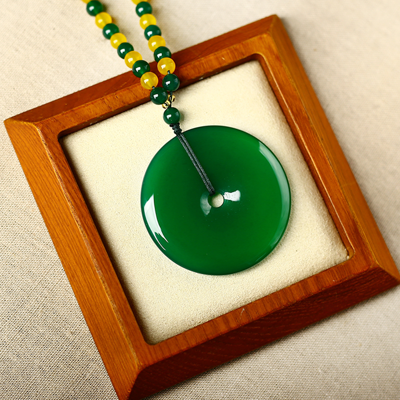 【荣总甄选】精美玉石平安扣吊坠【附证书和礼盒】JD007126玉髓