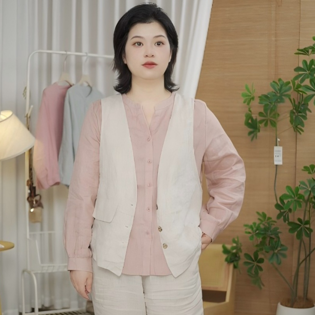 文艺风亚麻夏季女式马甲女外搭马夹马甲上衣无袖