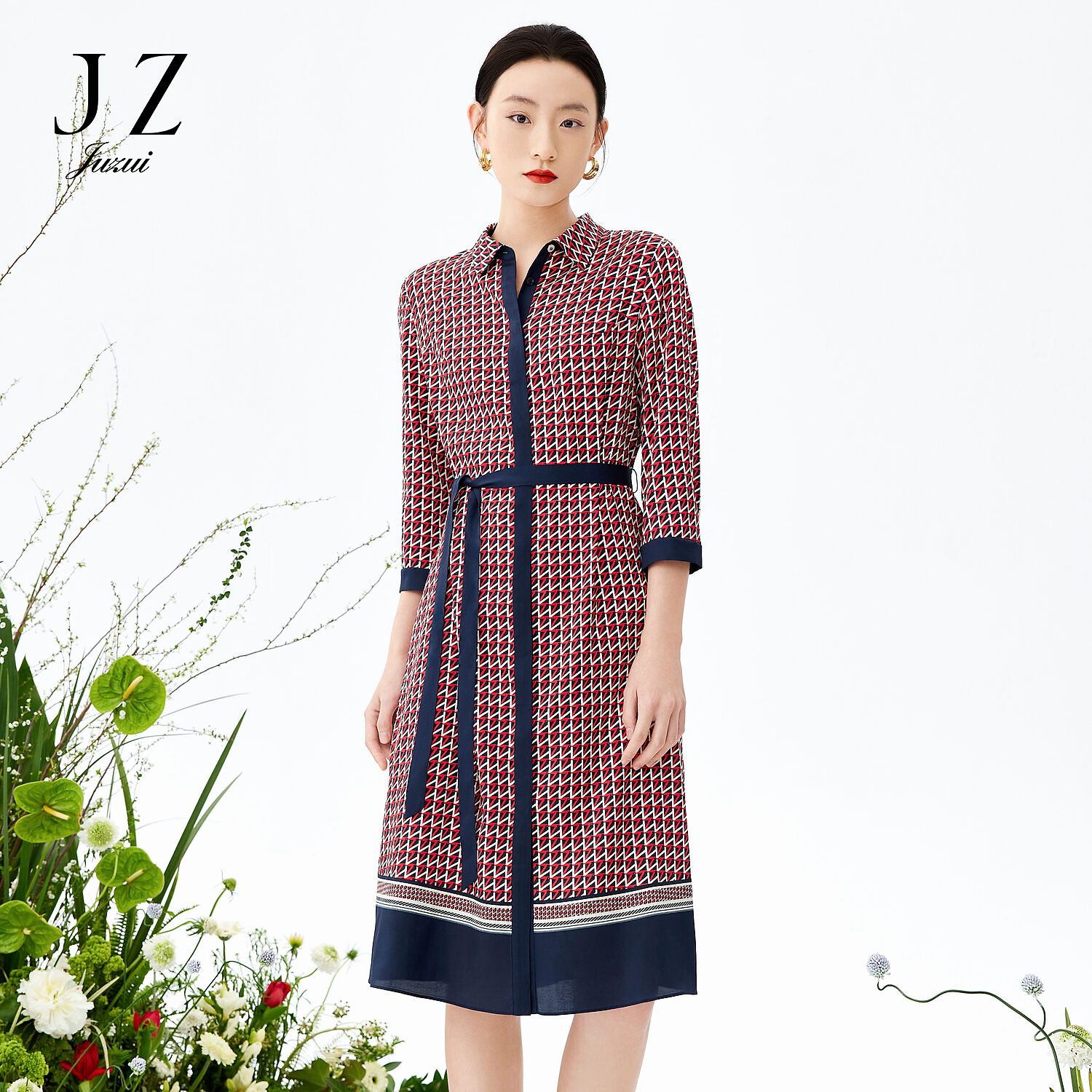 【丽公主专属】JZ玖姿JWCX50032商场同款桑蚕丝裙子女装夏季款衬衫