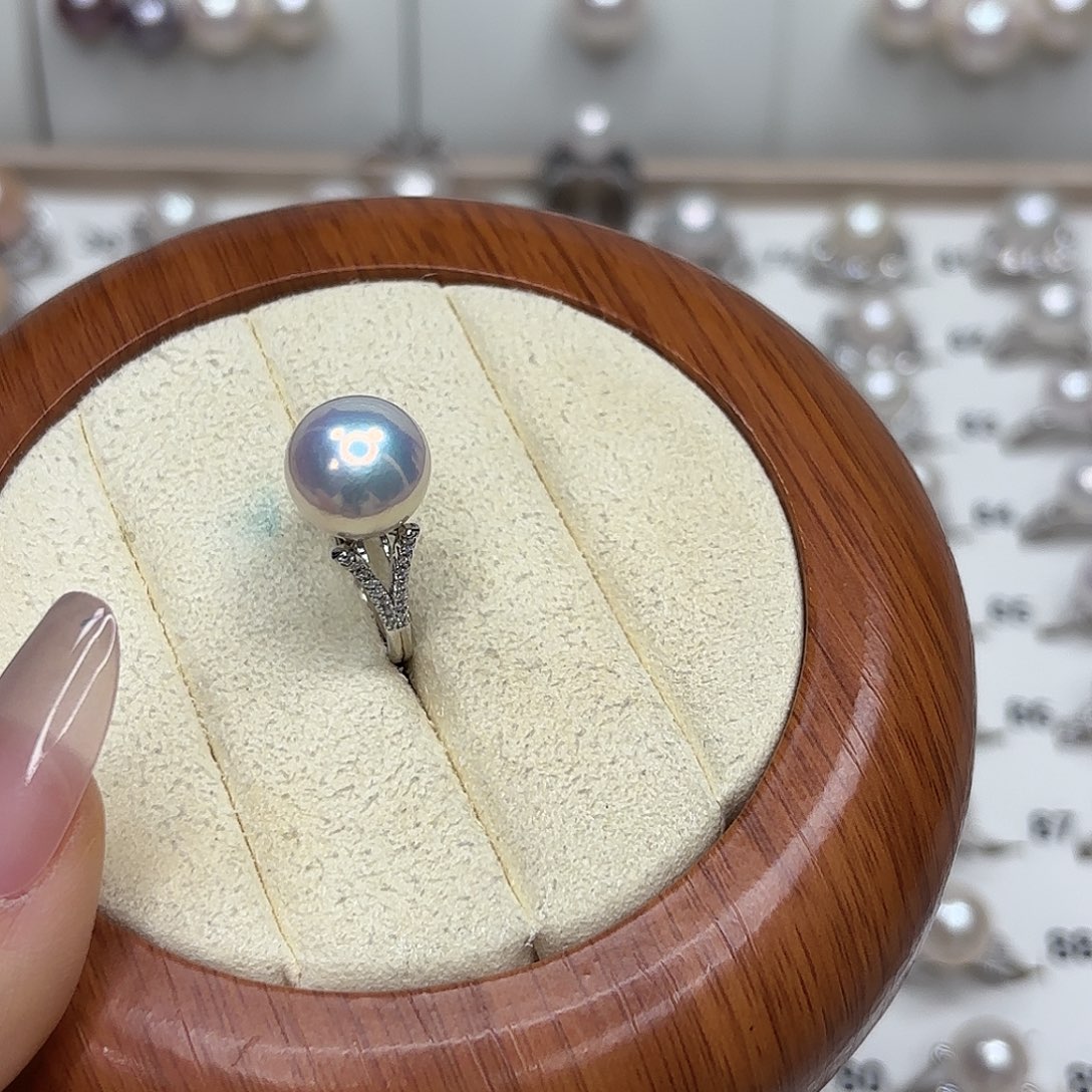 *****淡水珍珠戒指银S925镶嵌