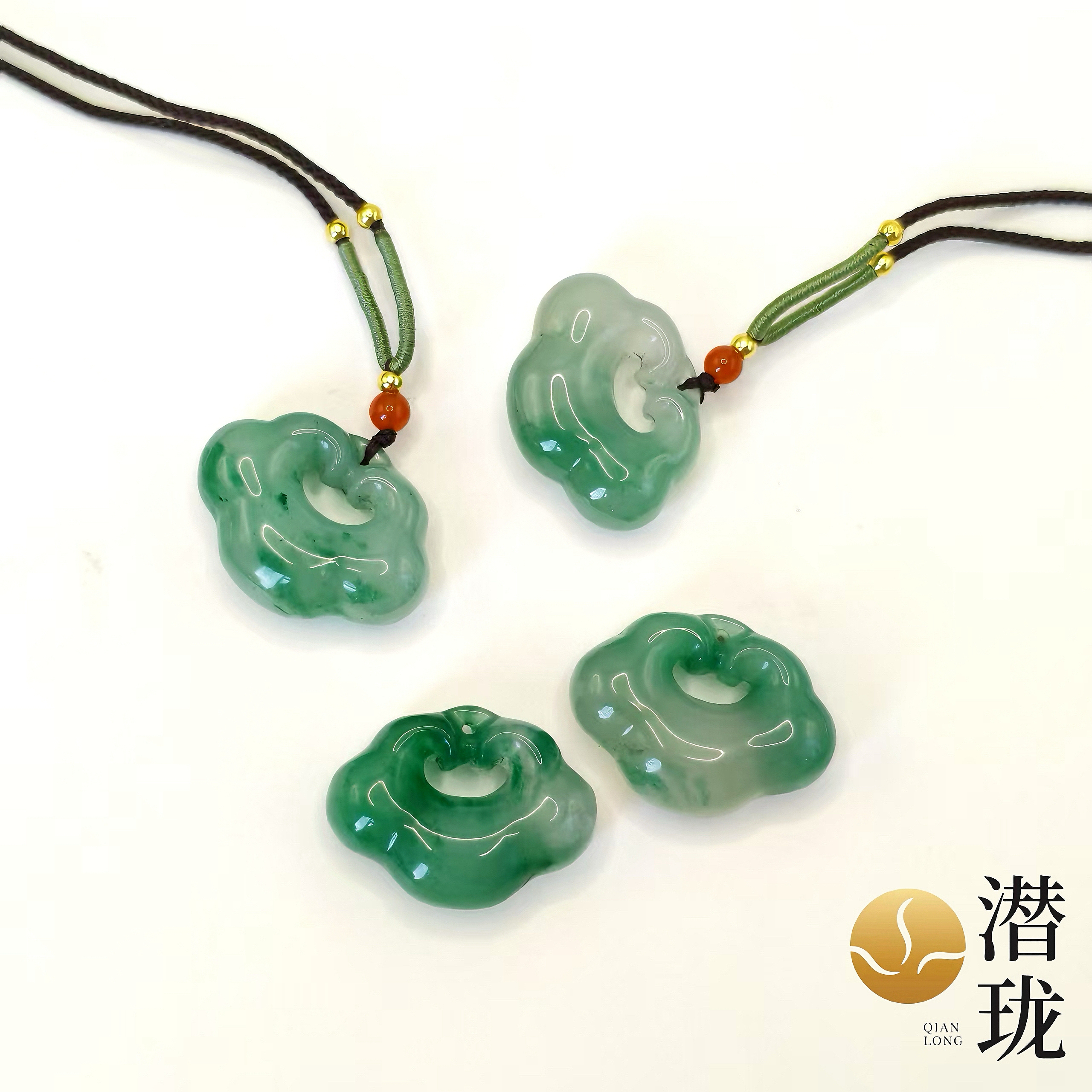 【潜珑】L-3826精品高品质独龙玉祥云如意锁28*21mm多样性拍一发一