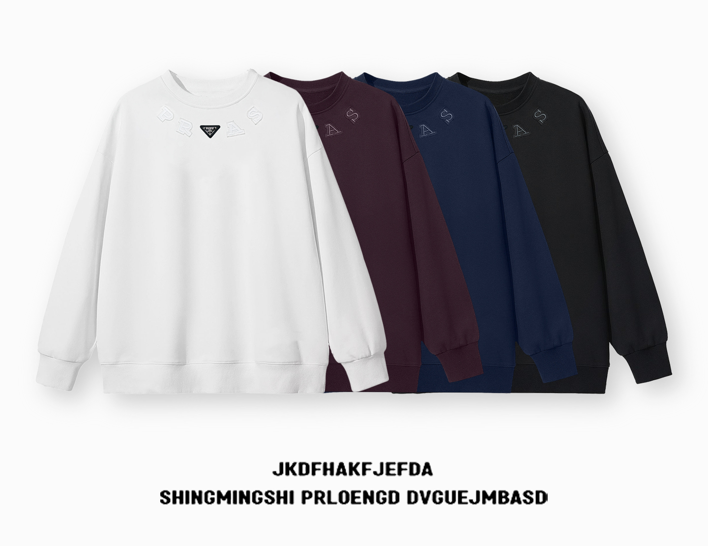 【冬季加绒】圆领不缩水男士秋季撞色翻领卫衣宽松运动男装秋冬7204