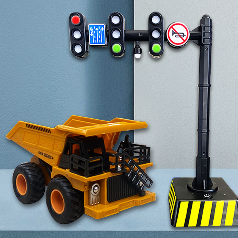 翻斗车工程车玩具大号小男孩仿真运输车礼物红声光绿灯采矿车模型