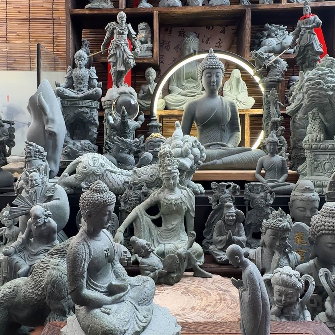 石材莲花底座➕0147佛，行李僧小号