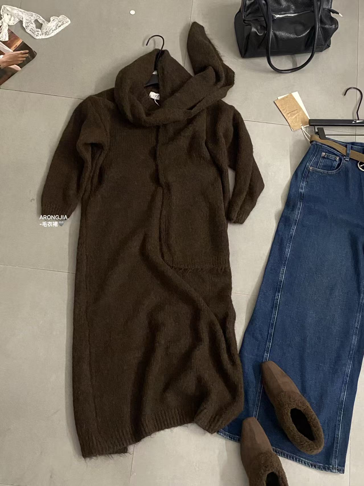 【ARONG阿荣家】毛衣裙98319-咖啡色-F