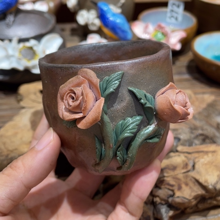 手工制作陶瓷茶具青蛙茶杯
