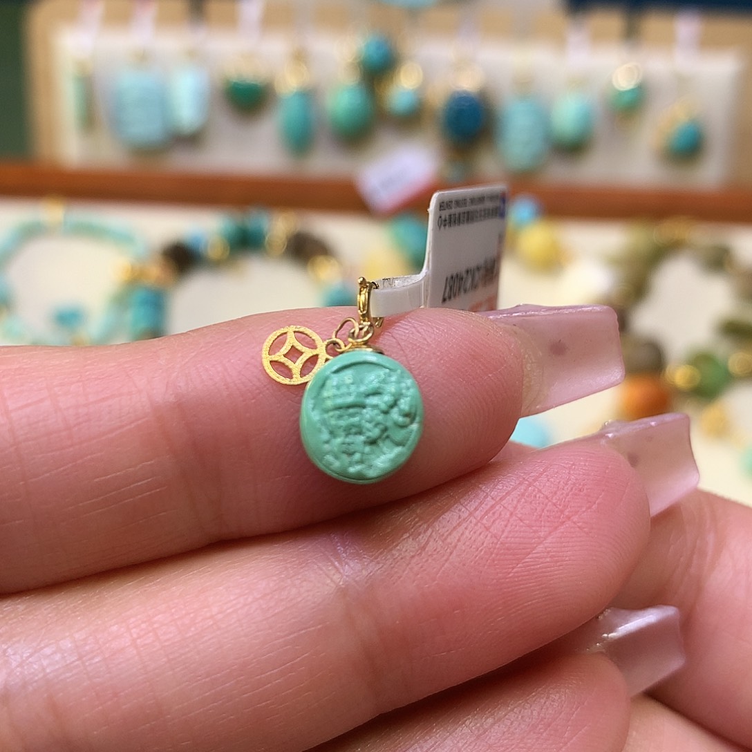 绿松石18K金镶嵌滴流