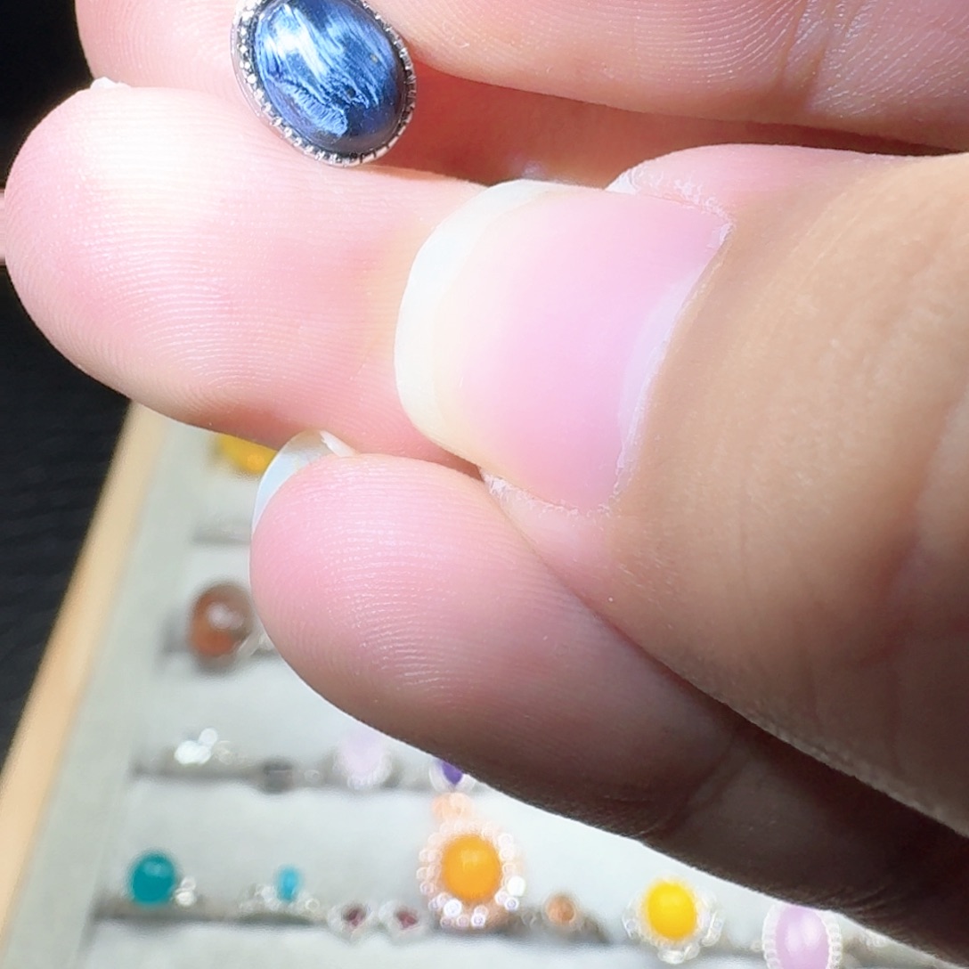 芙蓉石戒指银S925镶嵌