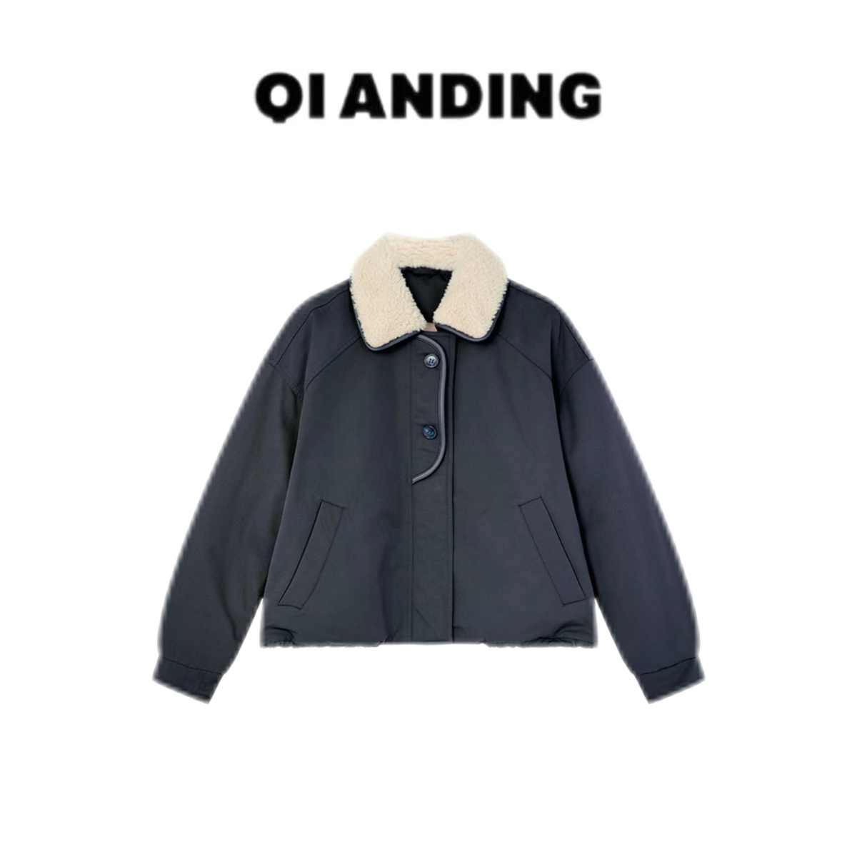 【QIANDING】“老钱羽绒服”90白鸭绒翻领羽绒服250121