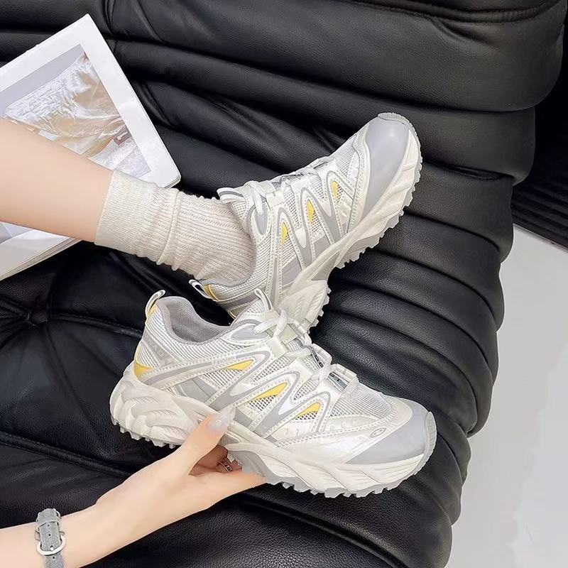 618-1米 运动鞋女2025夏季新款交叉绑带时尚轻便舒适跑步鞋老爹鞋