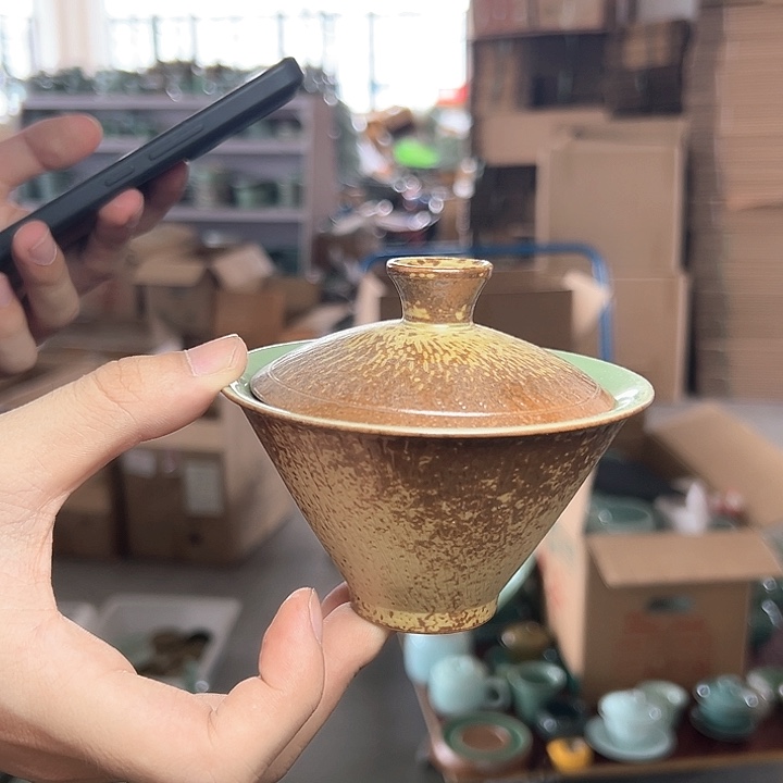 龙泉云间青瓷小米茶器