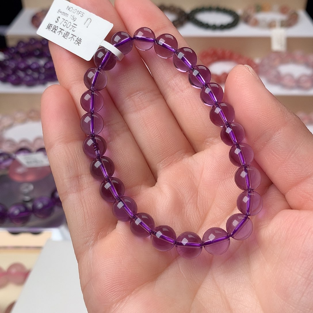 水晶手串未镶嵌A**n紫水晶