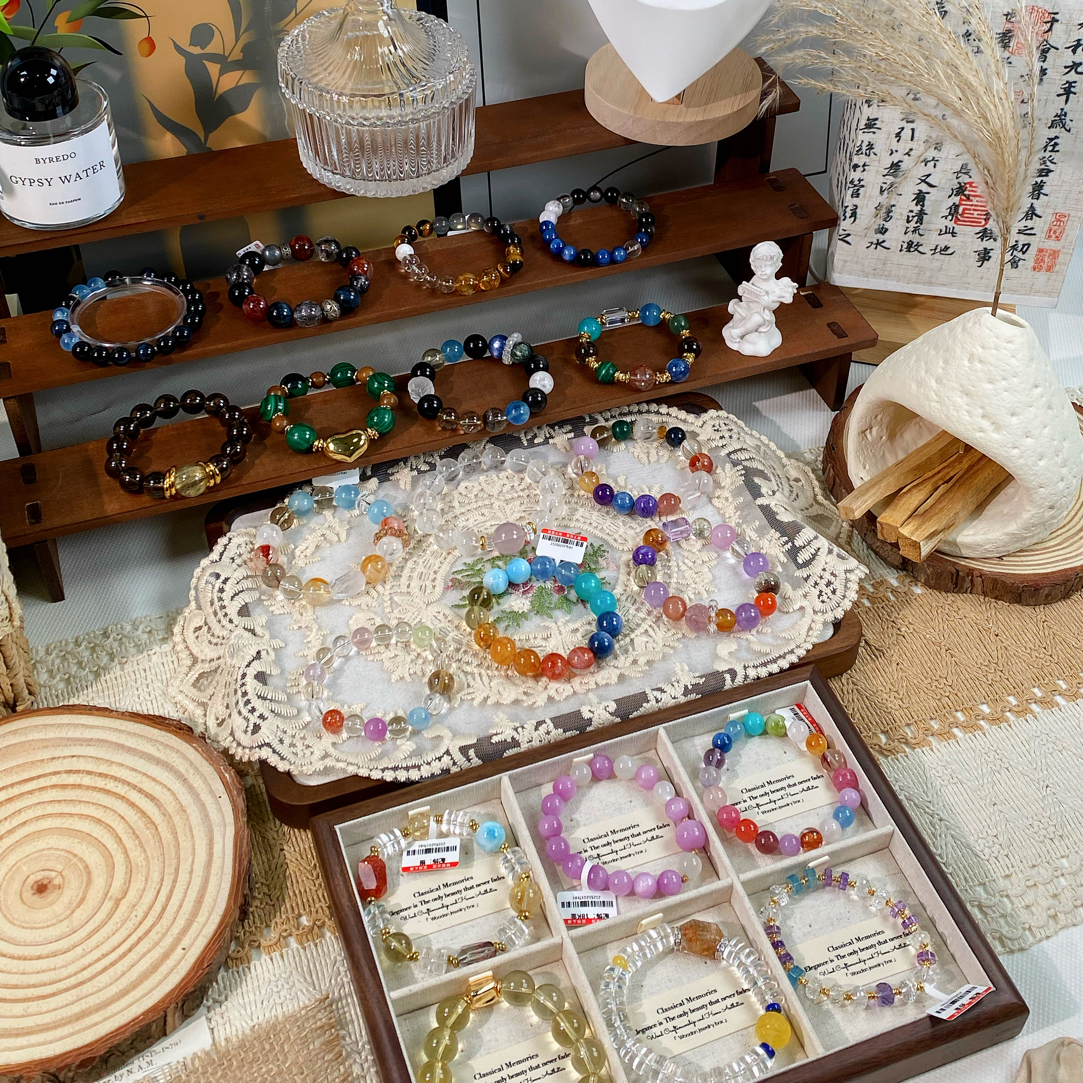 【JY/晶屿直播间专拍】天然水晶手工圆珠水晶原创diy手串饰品