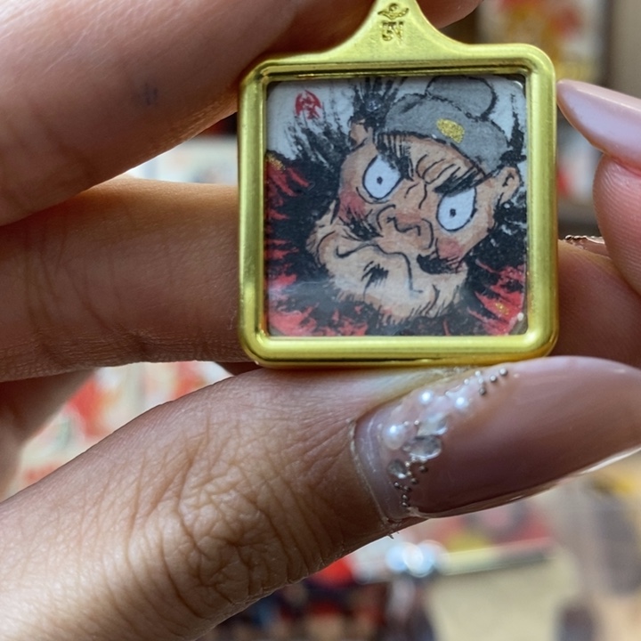 孤品朱砂奎爷头像款锌合金小项链