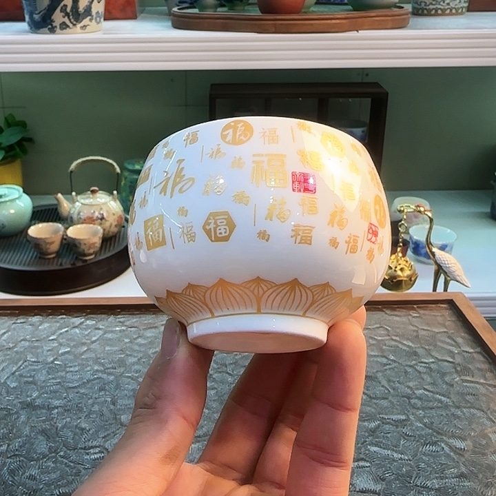 青花瓷器茶具套装茶叶罐个人杯