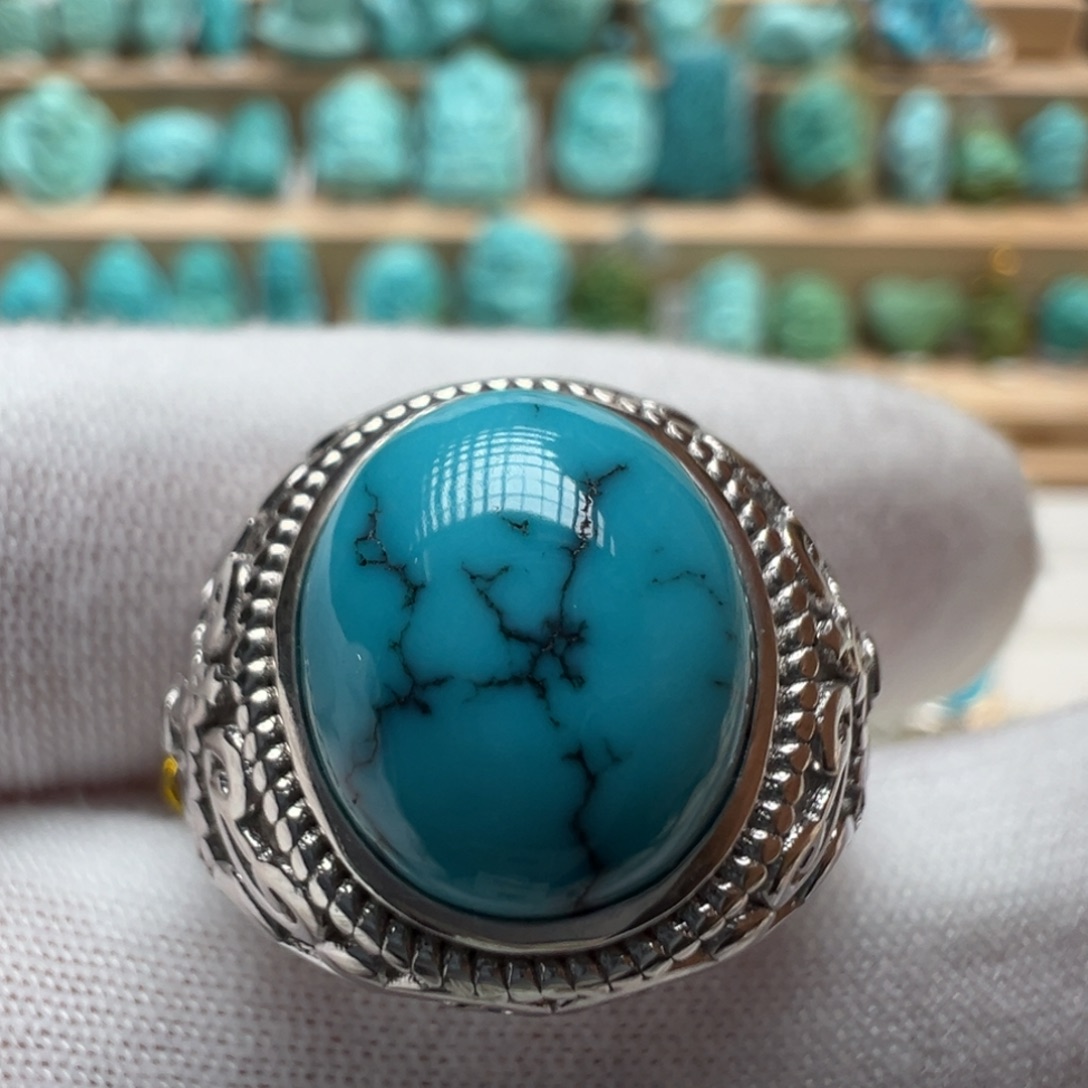 绿松石银S925镶嵌配饰